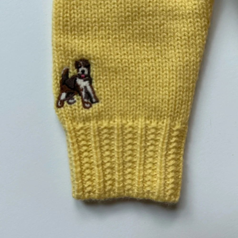Ralph Lauren Baby Girl Dog Embroidered Wool-Blend Cardigan - Size 9M